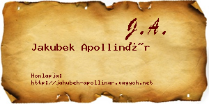 Jakubek Apollinár névjegykártya